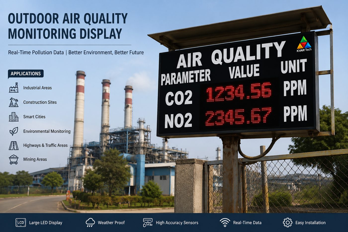 Public air-quality display board