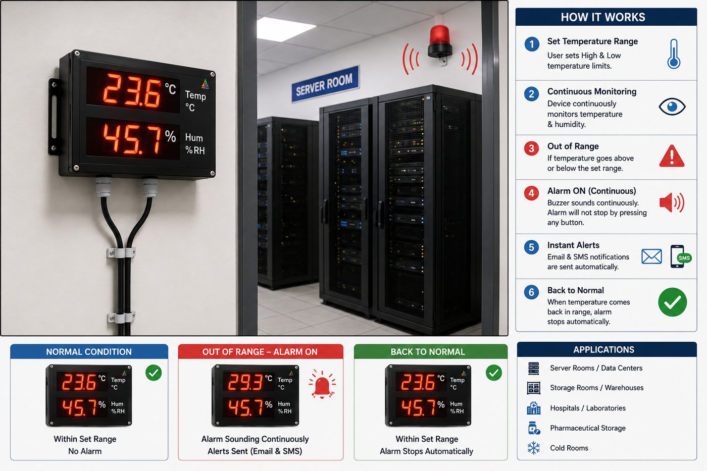 Temperature and humidity monitoring — how it works